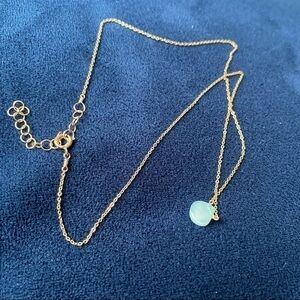 Chalcedony Druzy 16-18 Inch Chain Necklace Light Blue on Gold Filled Chain